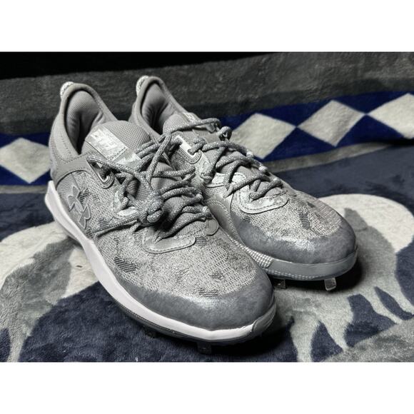Under Armour Harper 8 Elite Mens 7.5 Halo Grey Metal Baseball Cleats 3026588-102 - Picture 2 of 10
